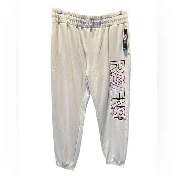 NWT NFL Team Apparel Women’s Gray Sweatpants Joggers with Ravens Logo - Size XL - Picture 2 of 8